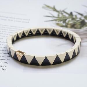 Roxanne Assoulin Zig Zag Bracelet Navy Ivory